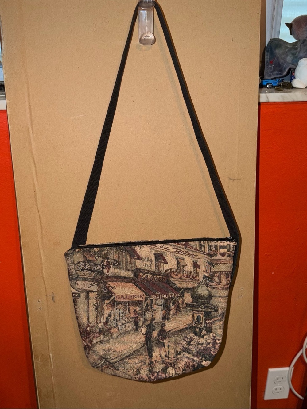 Vintage Tapestry European Street Scene Crossbody Bag